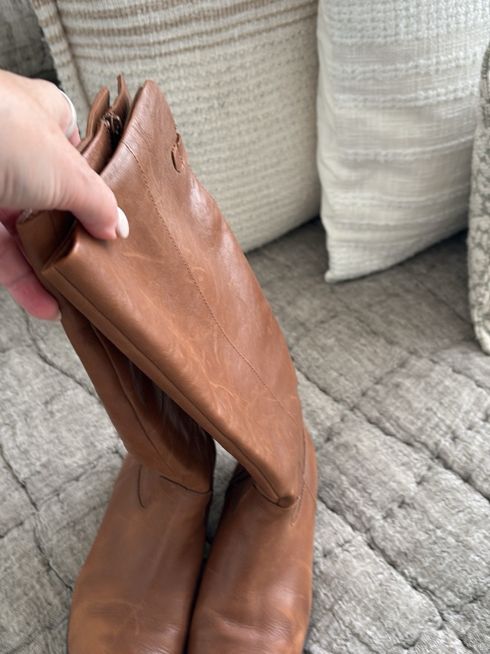 Aldo Cognac Tall Leather Boots